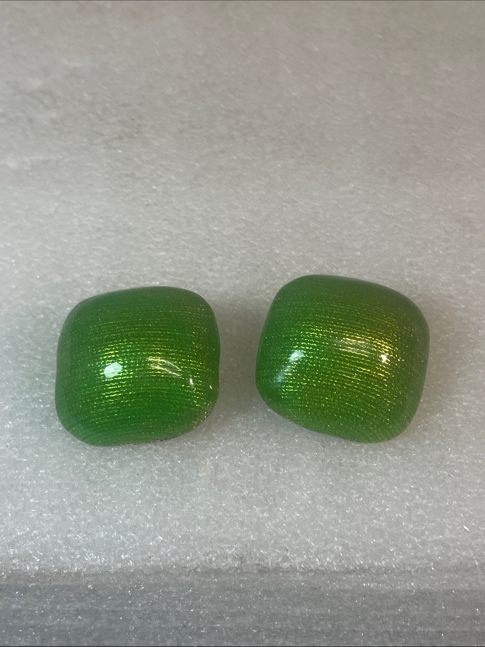 Bright Green Dome Clip-On Earrings - Brand Unspecified